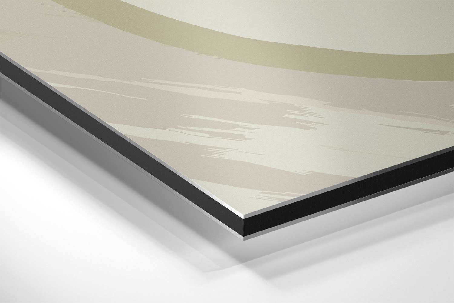 Abstracte Beige Cirkel Kunstwerk-canvas-dibond-plexiglas-wanddecoratie-WallArtistic