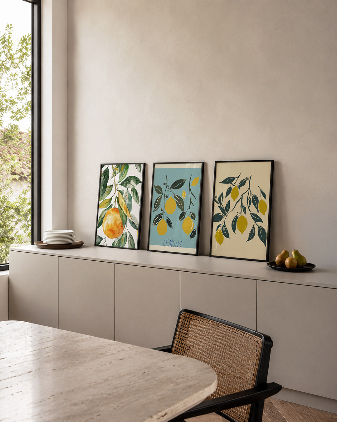 Fruitige kleurvlakken Posterset