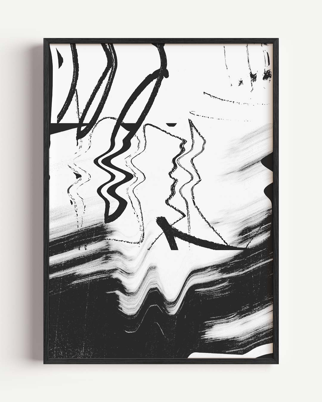 Abstracte Zwart-Witte Kunstposter-WallArtistic