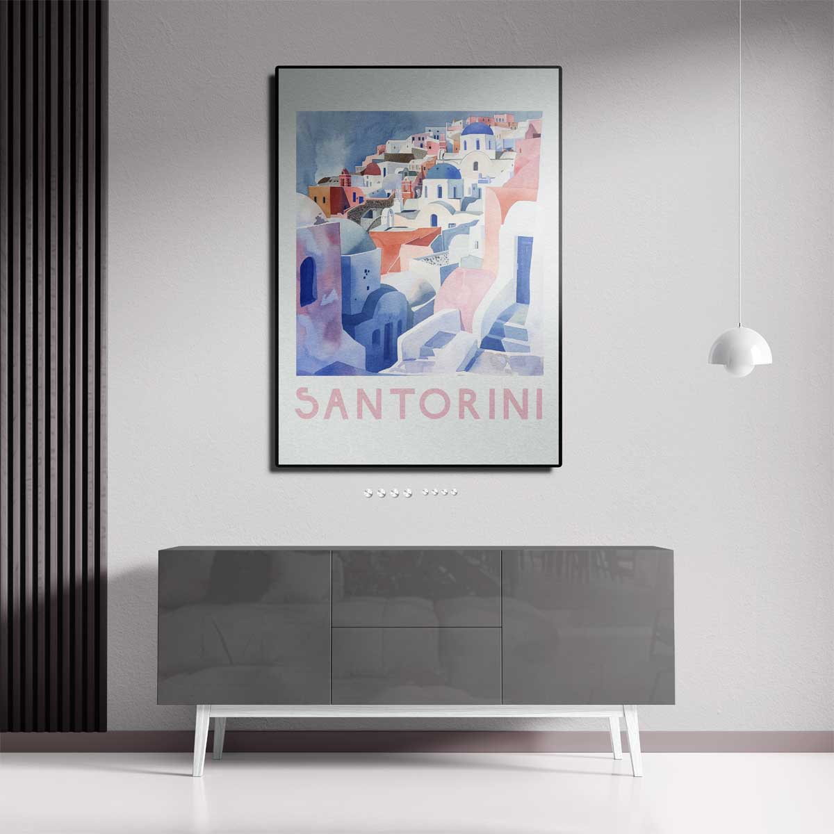 Santorini Droomlandschap Kunstwerk-canvas-dibond-plexiglas-wanddecoratie-WallArtistic