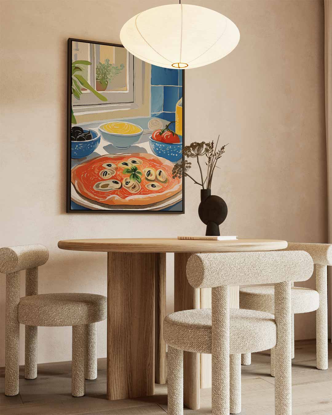 Pizza aan het Raam Kunstwerk-canvas-dibond-plexiglas-wanddecoratie-WallArtistic