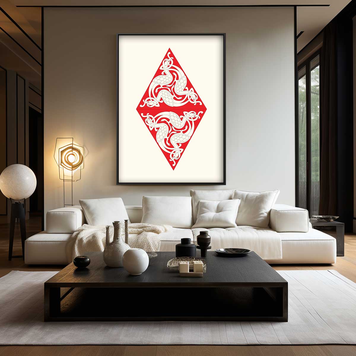 Viking Draak Motief Kunstwerk-canvas-dibond-plexiglas-wanddecoratie-WallArtistic