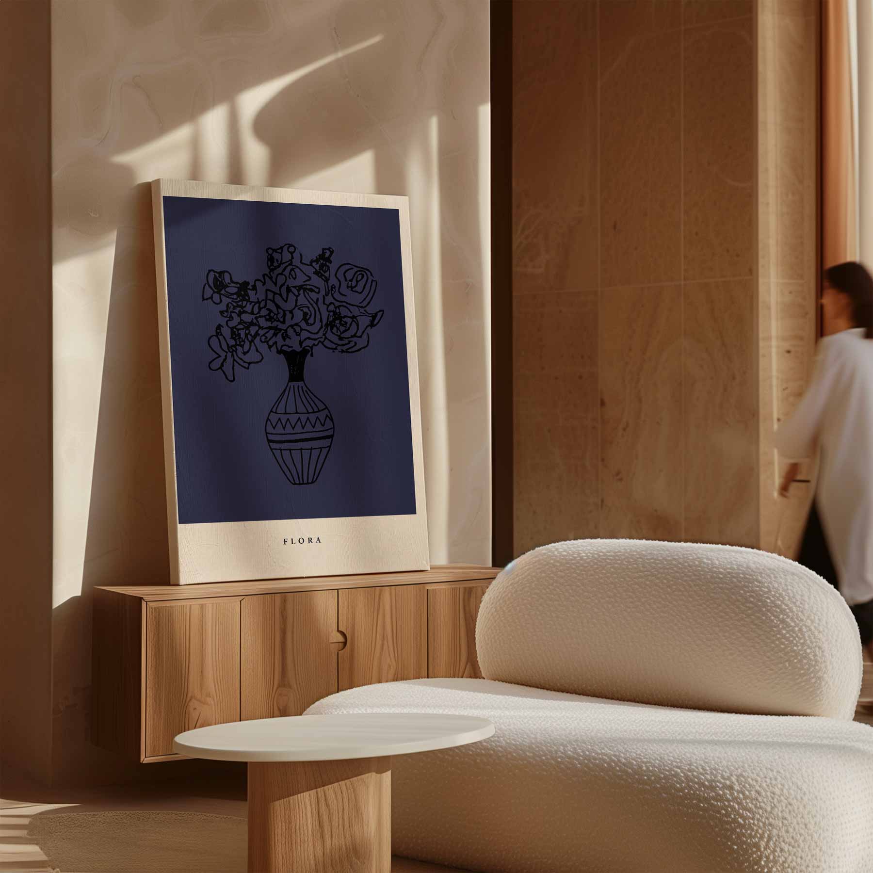 Abstracte Bloemenvaas Kunstposter