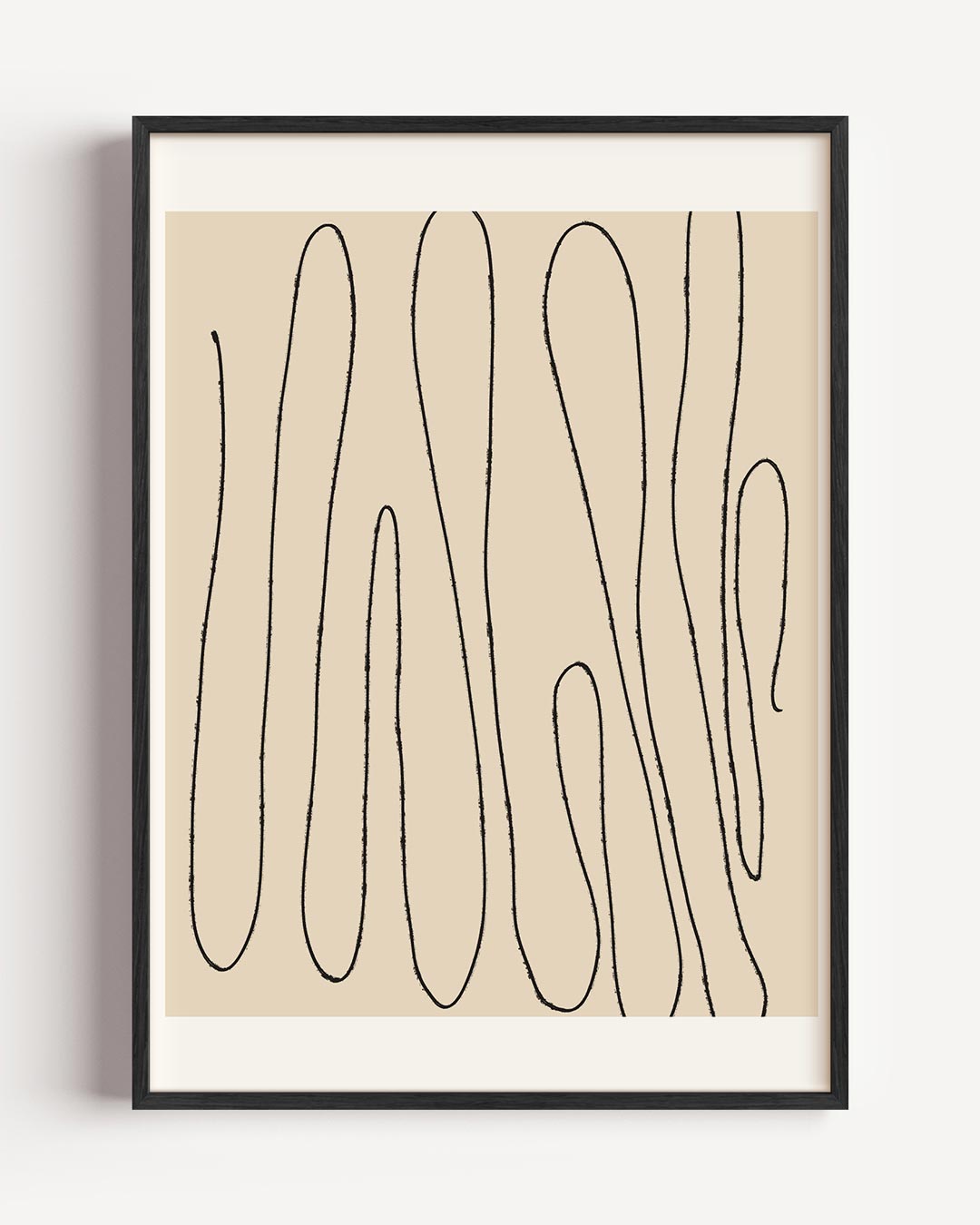 Moderne Beige Lijnkunst Poster-WallArtistic