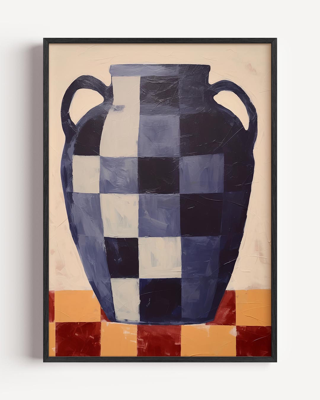 Stijlvolle Vaas in Blauw Schilderij Poster-WallArtistic