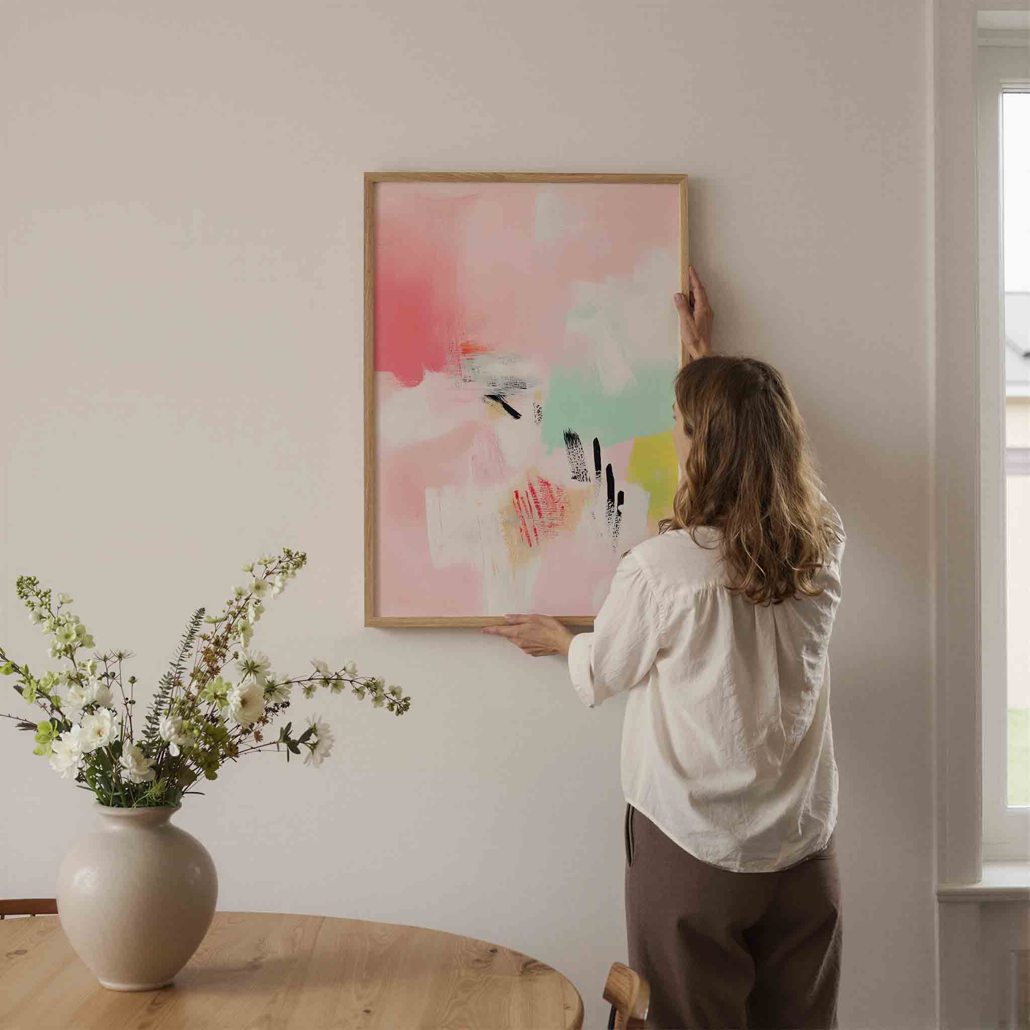 Abstracte penseelstreken Poster