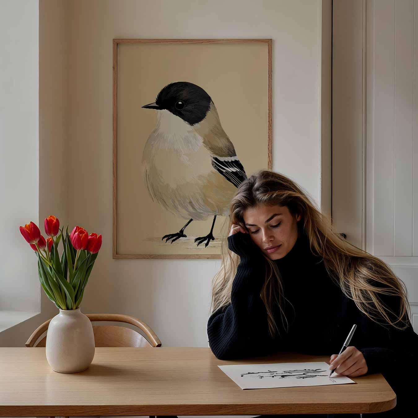 Schattige Vogel Illustratie Poster