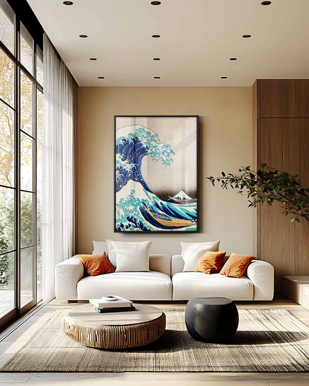 De Grote Golf van Kanagawa Kunstwerk-canvas-dibond-plexiglas-wanddecoratie-WallArtistic