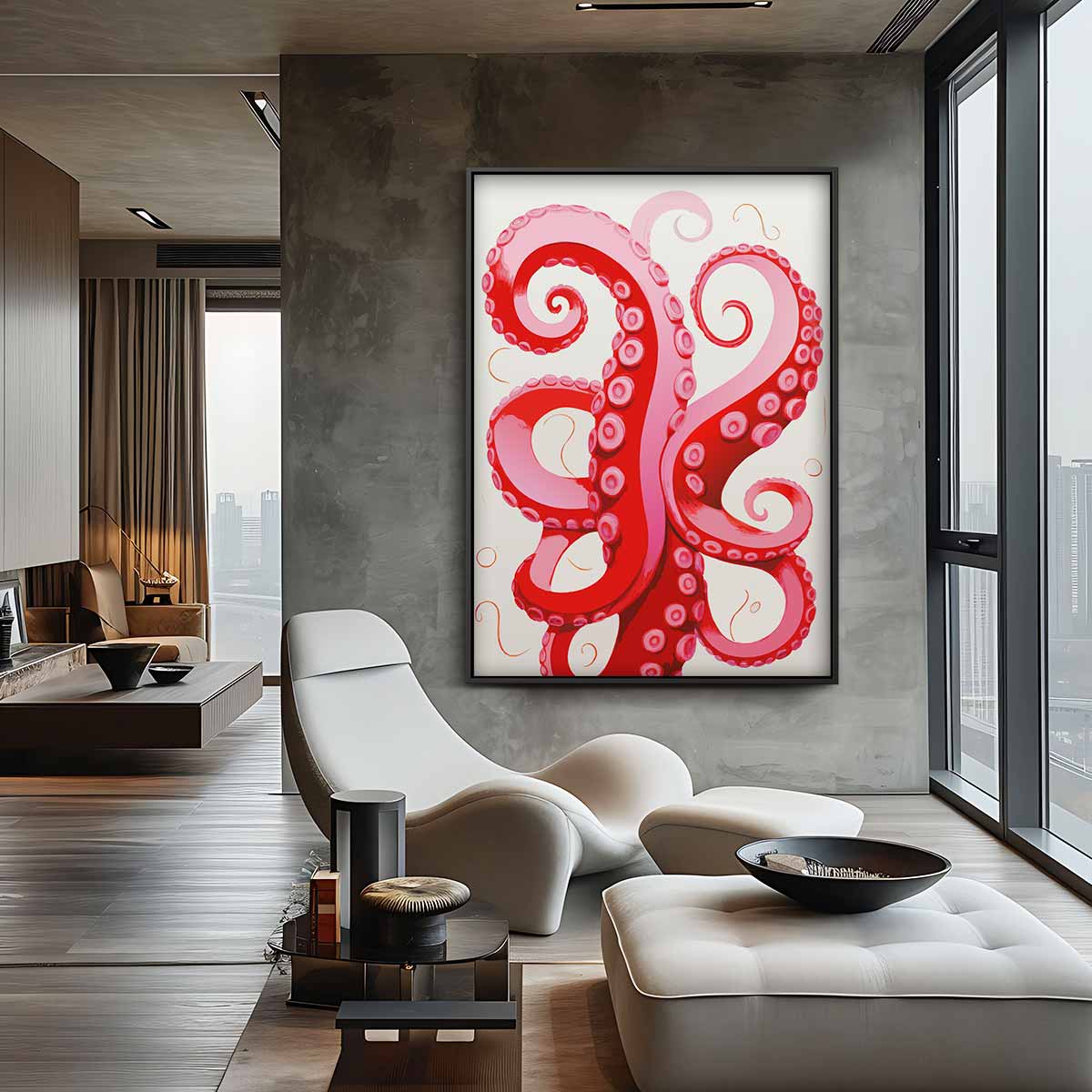 Dansende Tentakels Kunstwerk-canvas-dibond-plexiglas-wanddecoratie-WallArtistic