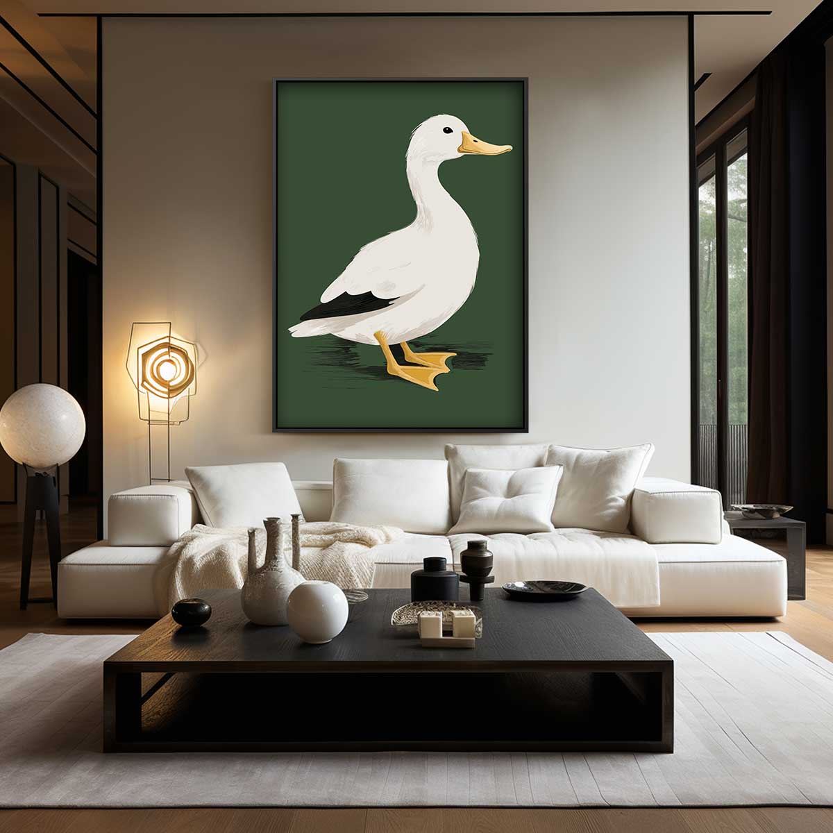 Charmante Eend Kunstwerk-canvas-dibond-plexiglas-wanddecoratie-WallArtistic