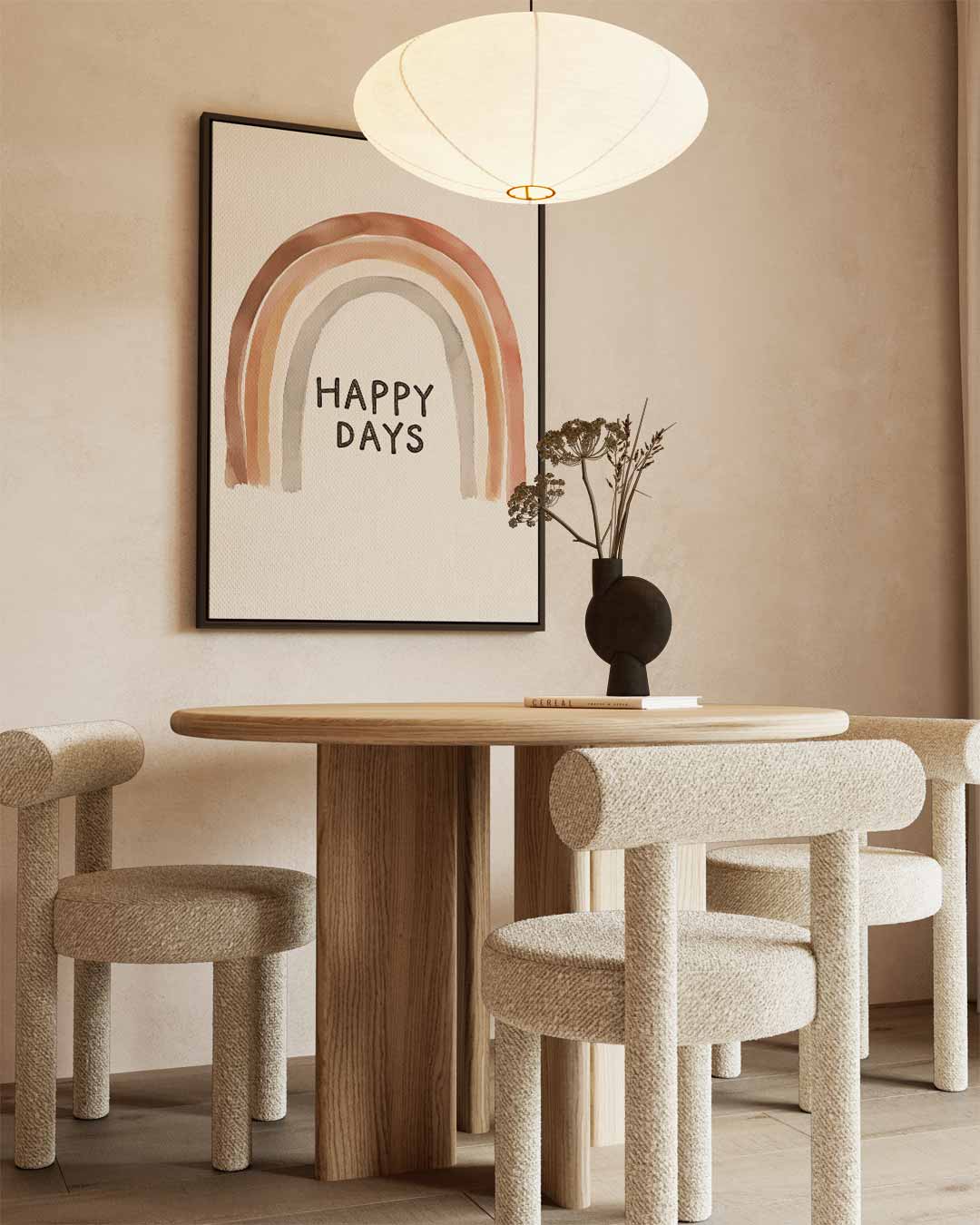Happy Days Regenboog Print Kunstwerk-canvas-dibond-plexiglas-wanddecoratie-WallArtistic