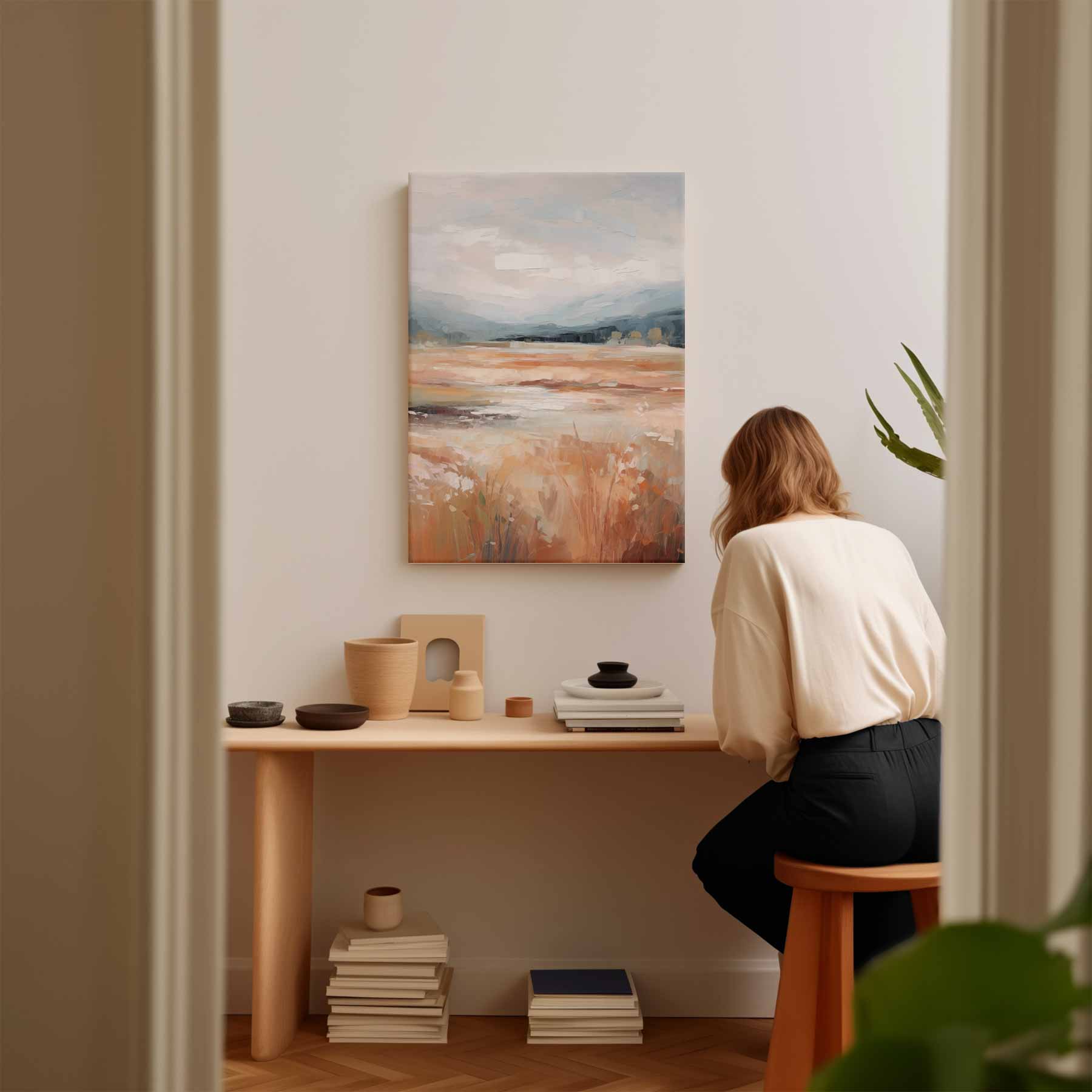 Rustige Herfstlandschap Kunstwerk-canvas-dibond-plexiglas-wanddecoratie-WallArtistic