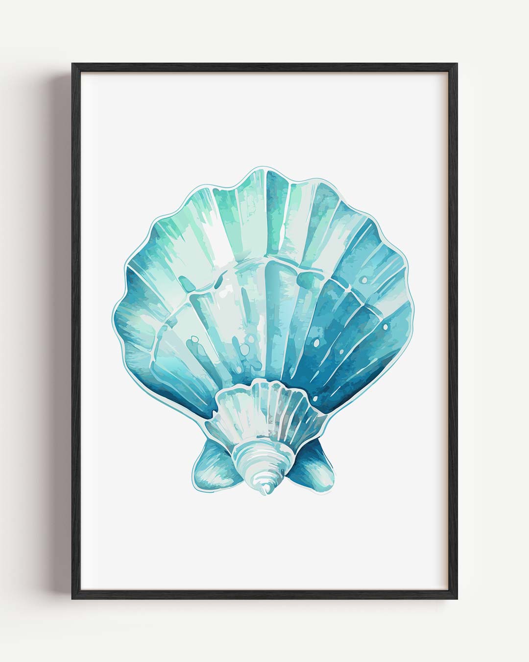 Zeeschelp Aquamarijn Poster-WallArtistic