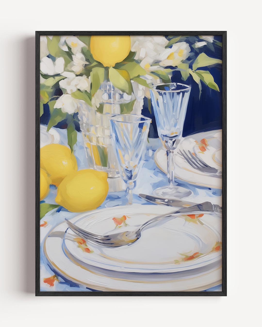 Zomers Tafeldecor met Citroenen Poster-WallArtistic