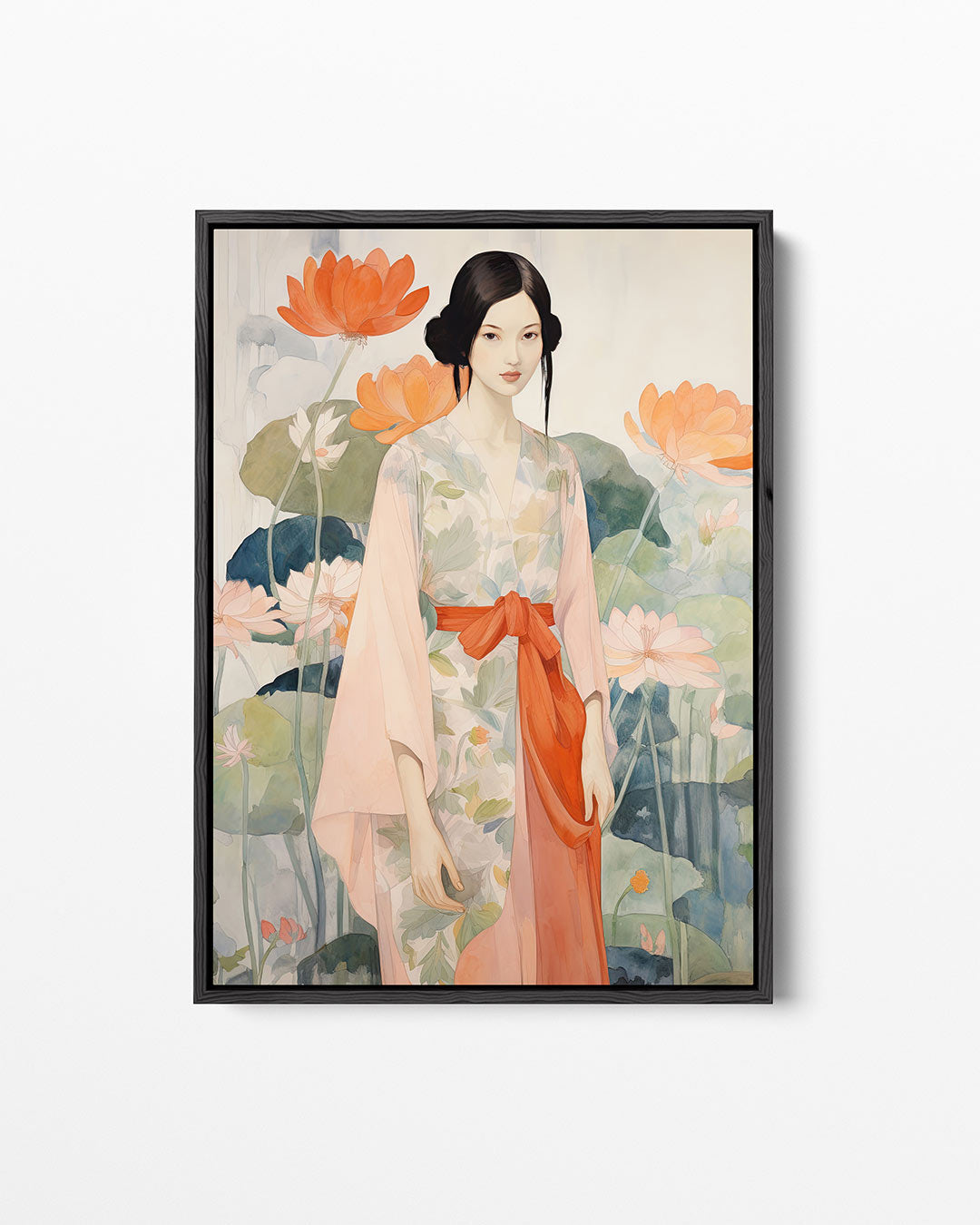 Vrouw met bloemen Kunstwerk