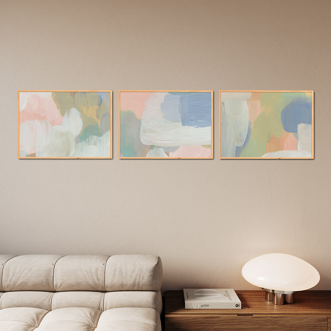Zachte kleurenharmonie Posterset