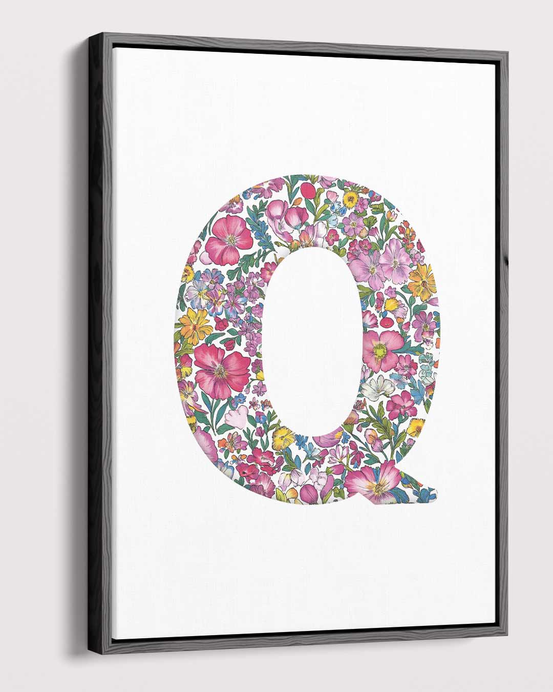 Bloemenletter Q Kunstwerk-canvas-dibond-plexiglas-wanddecoratie-WallArtistic