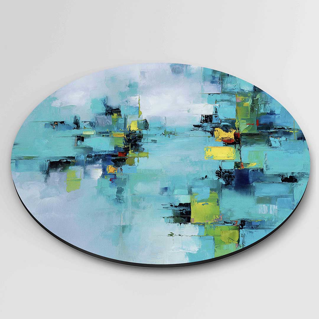 Abstracte blauwe Muurcirkel