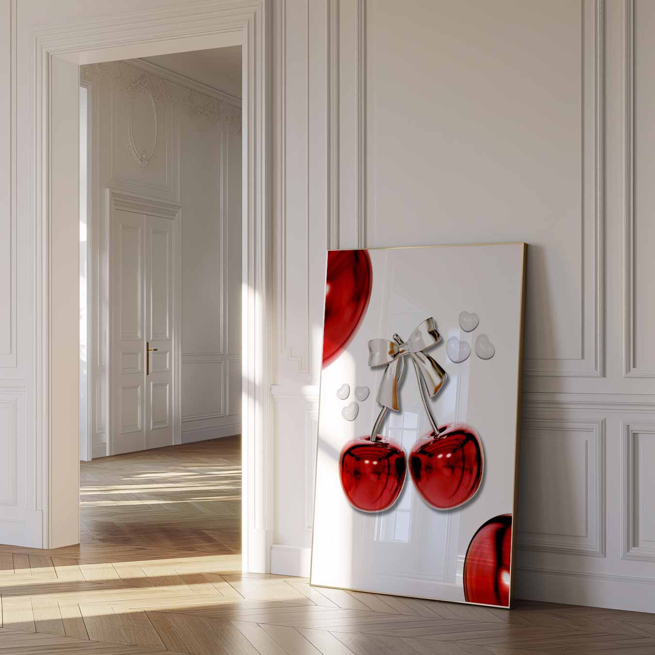 Kersenliefde met Strik Poster-WallArtistic