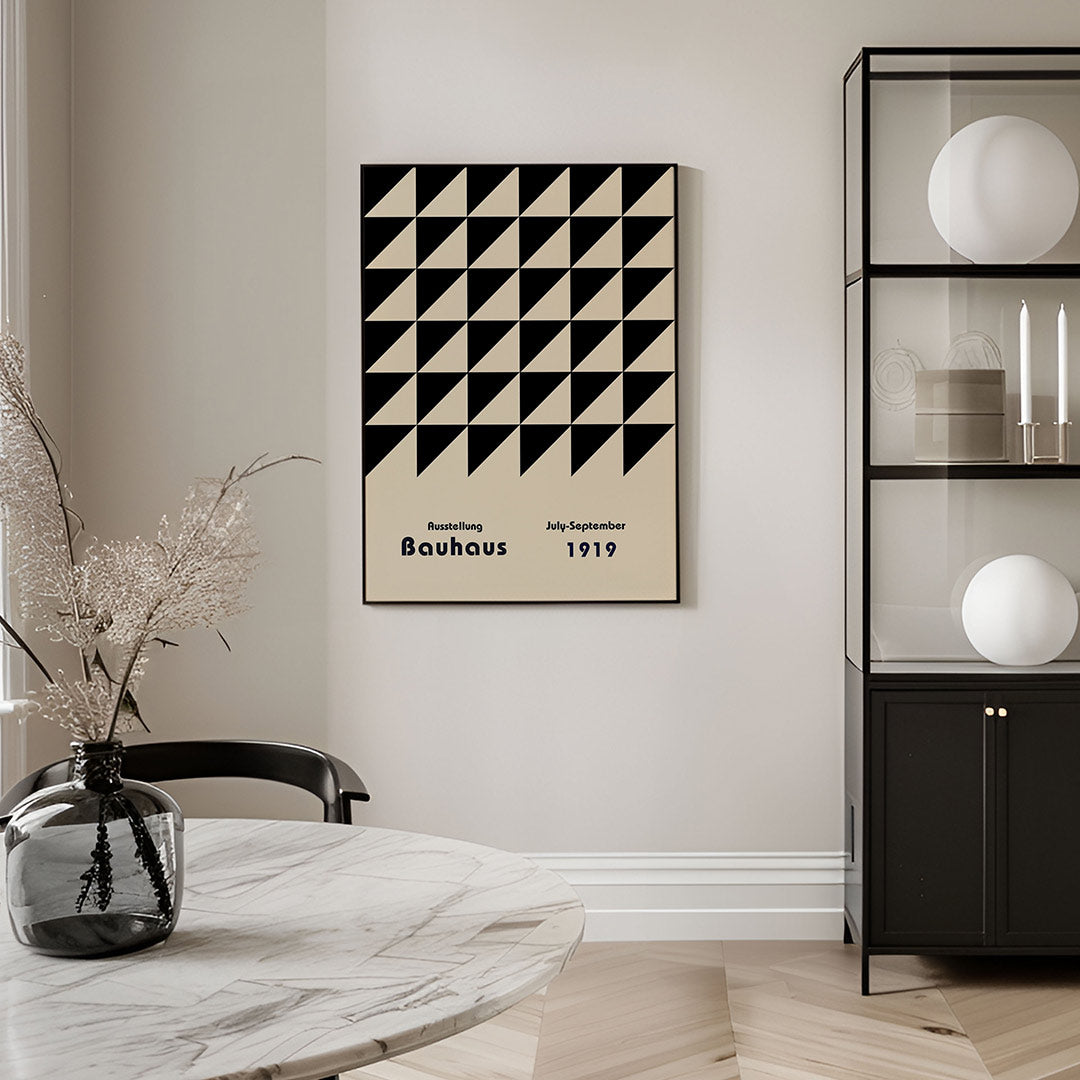 Driehoekpatroon en tekst Poster