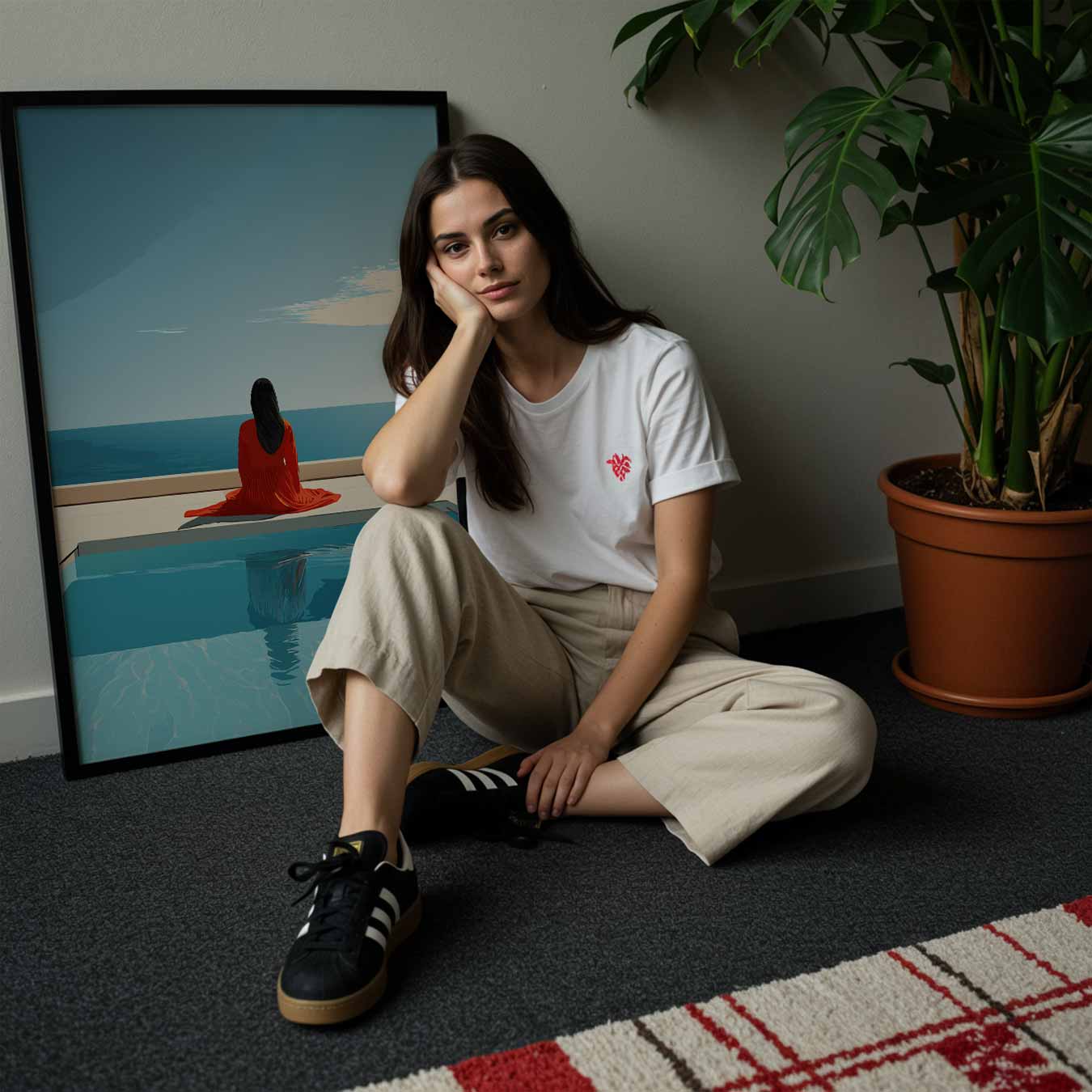 Dagdromen bij het Zwembad Poster-WallArtistic