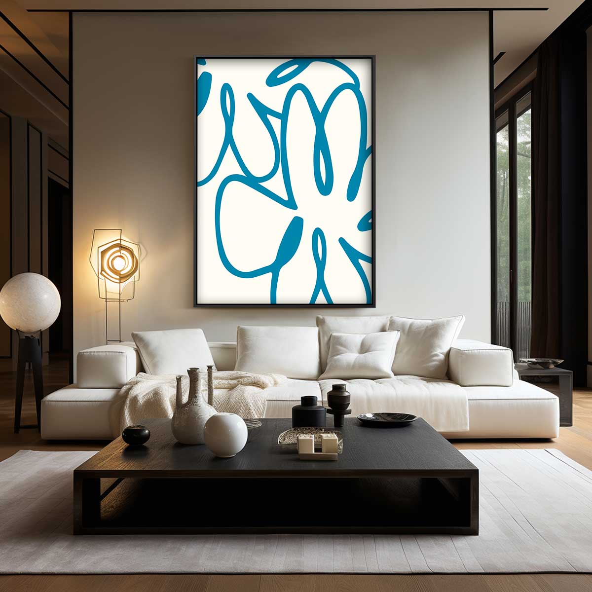 Bloemige Expressie Kunstwerk-canvas-dibond-plexiglas-wanddecoratie-WallArtistic