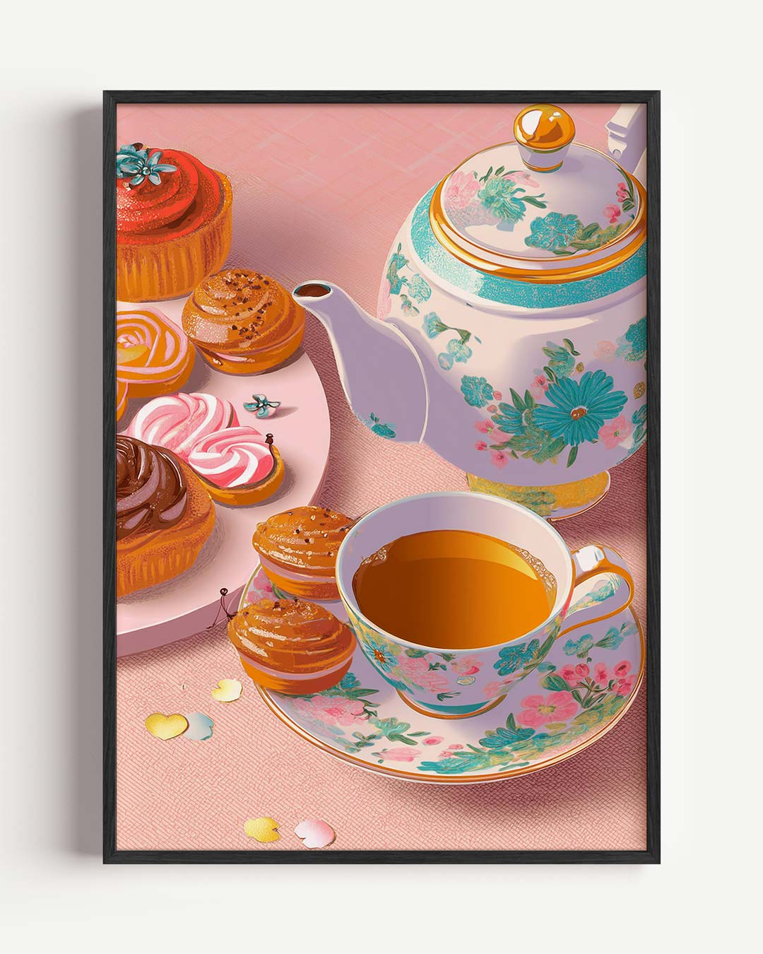 Pastelkleurige High Tea Poster-WallArtistic