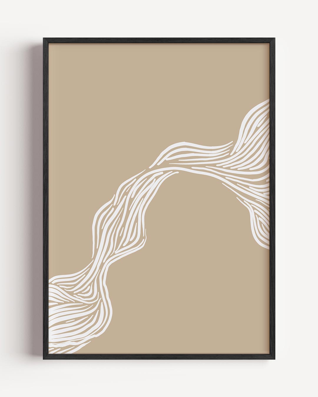 Organische Lijnen op Beige Achtergrond Poster-WallArtistic