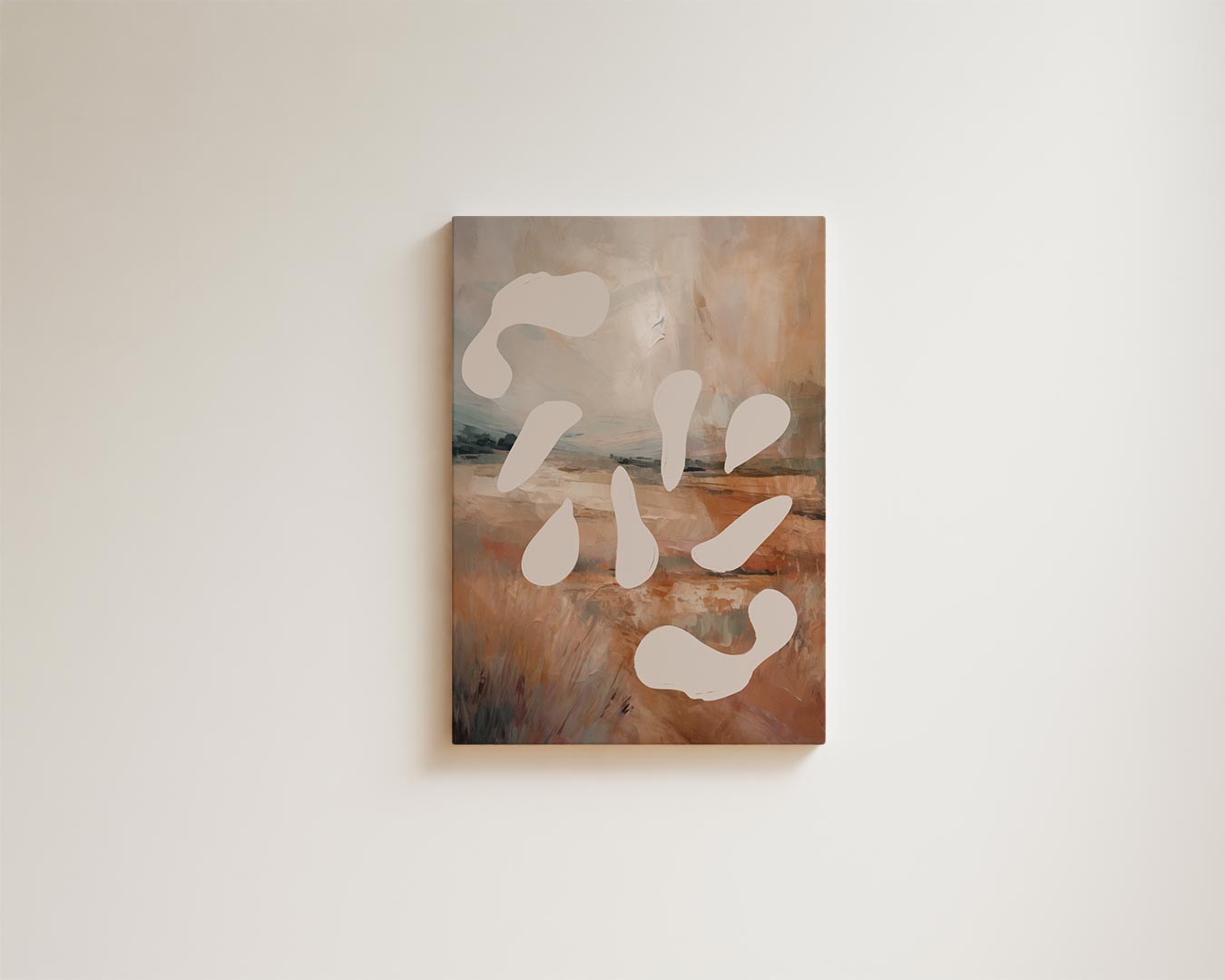 Abstract Landschap met Vormen Kunstwerk-canvas-dibond-plexiglas-wanddecoratie-WallArtistic