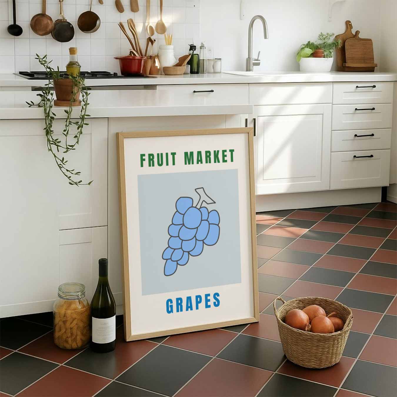Stijlvolle Druiven Markt Poster