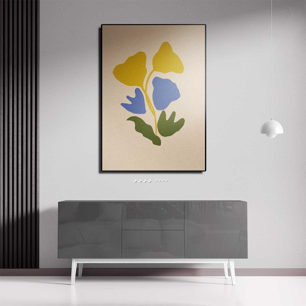 Kleurrijke Bladvorm Collage Kunstwerk-canvas-dibond-plexiglas-wanddecoratie-WallArtistic