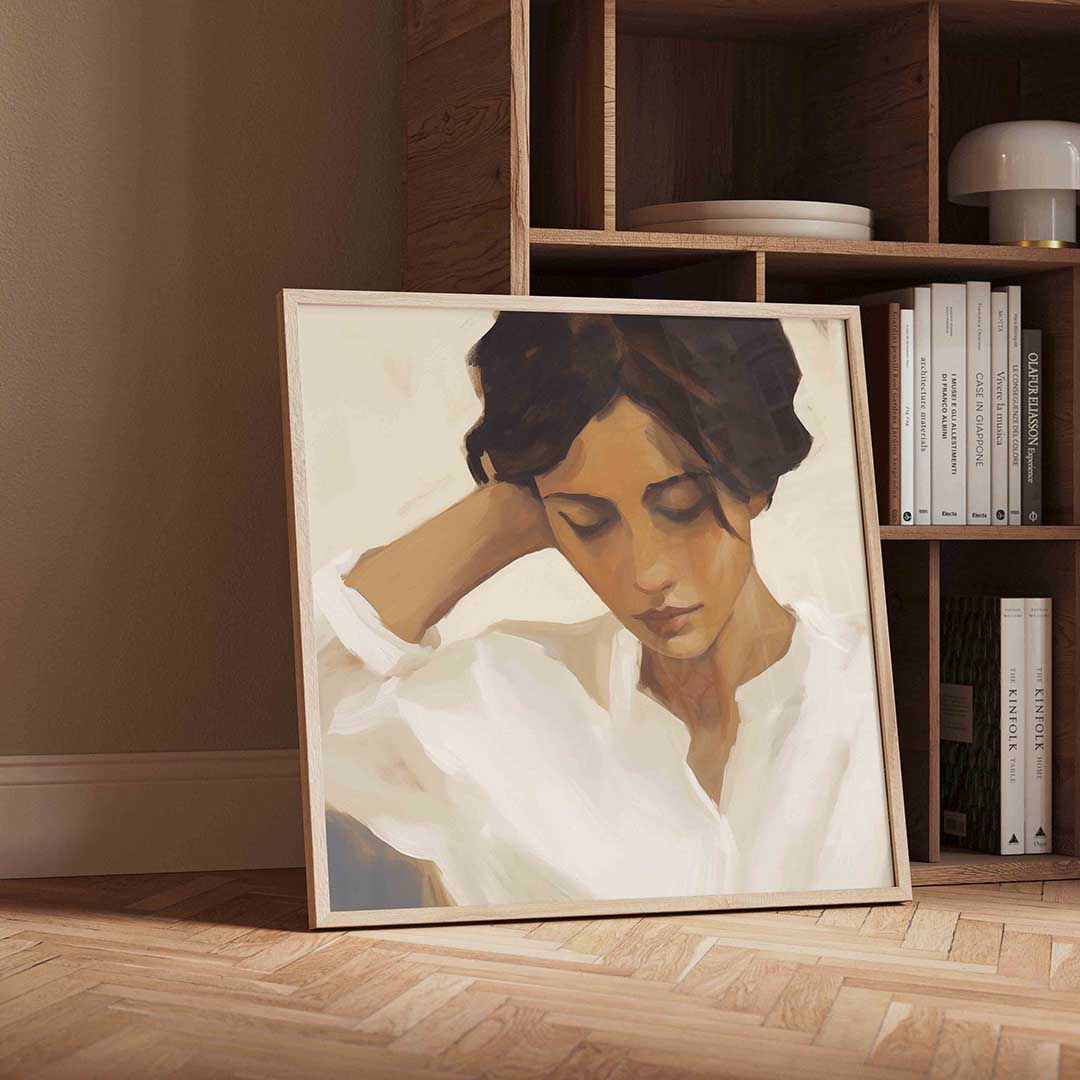 Vrouw met gesloten ogen Poster