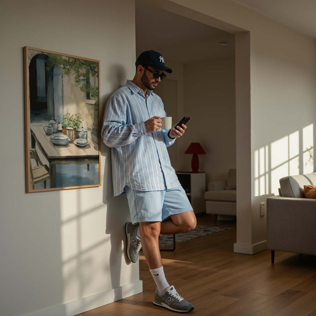 Zonnige Patio Tafelscène Poster-WallArtistic