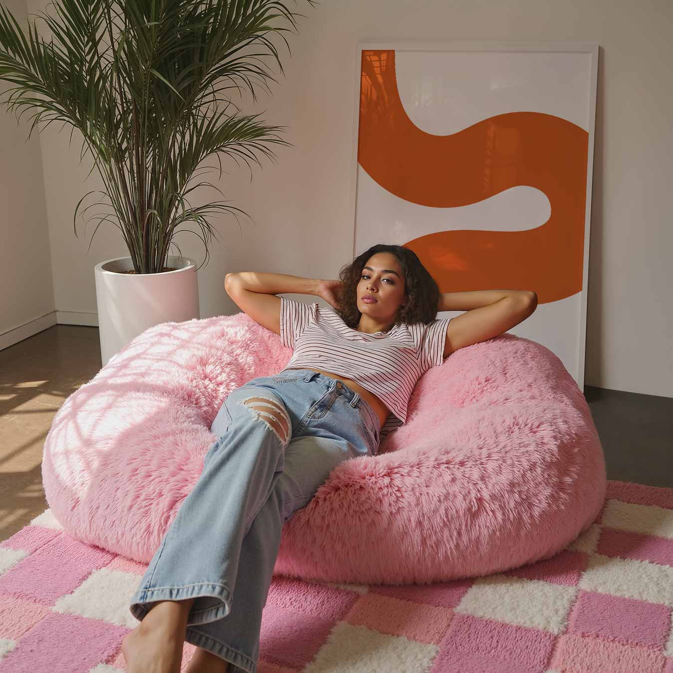 Oranje Golven Kunstposter-WallArtistic