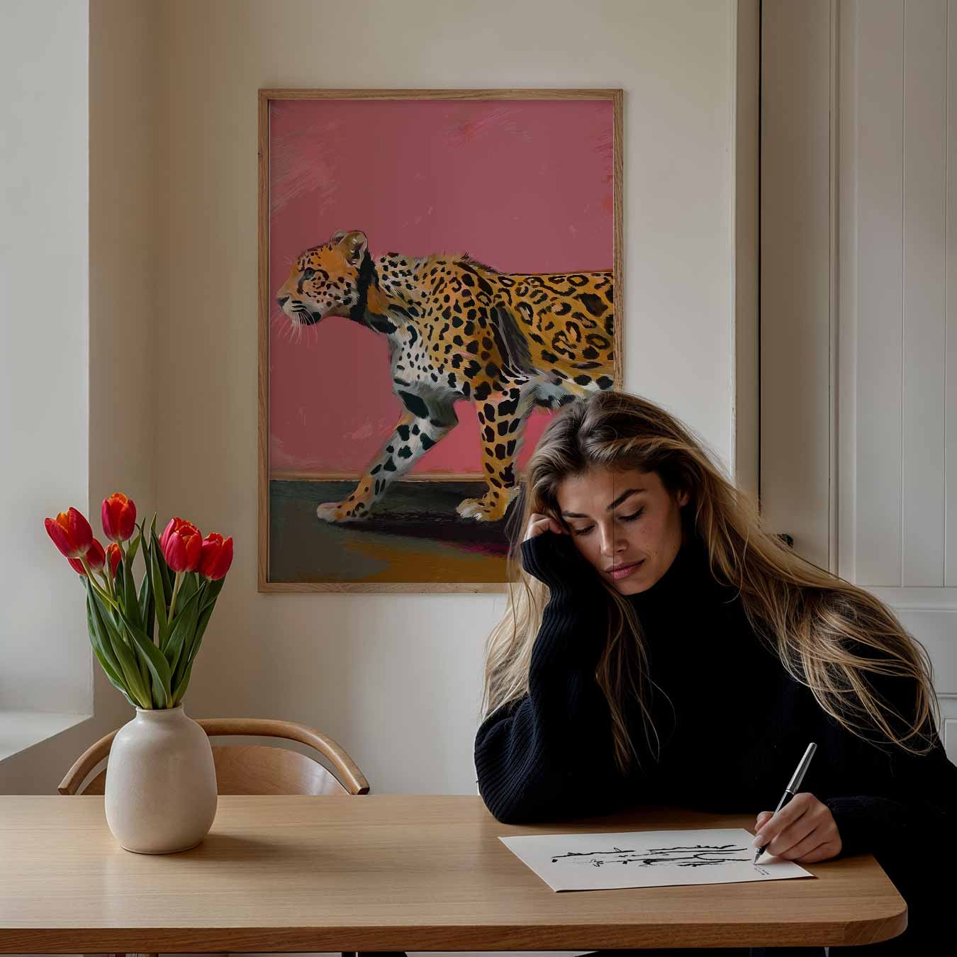 Stijlvolle Luipaard Wandposter-WallArtistic