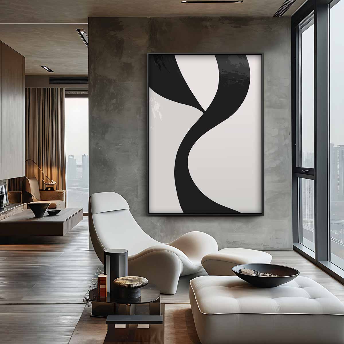 Elegant Contrast Kunstwerk-canvas-dibond-plexiglas-wanddecoratie-WallArtistic