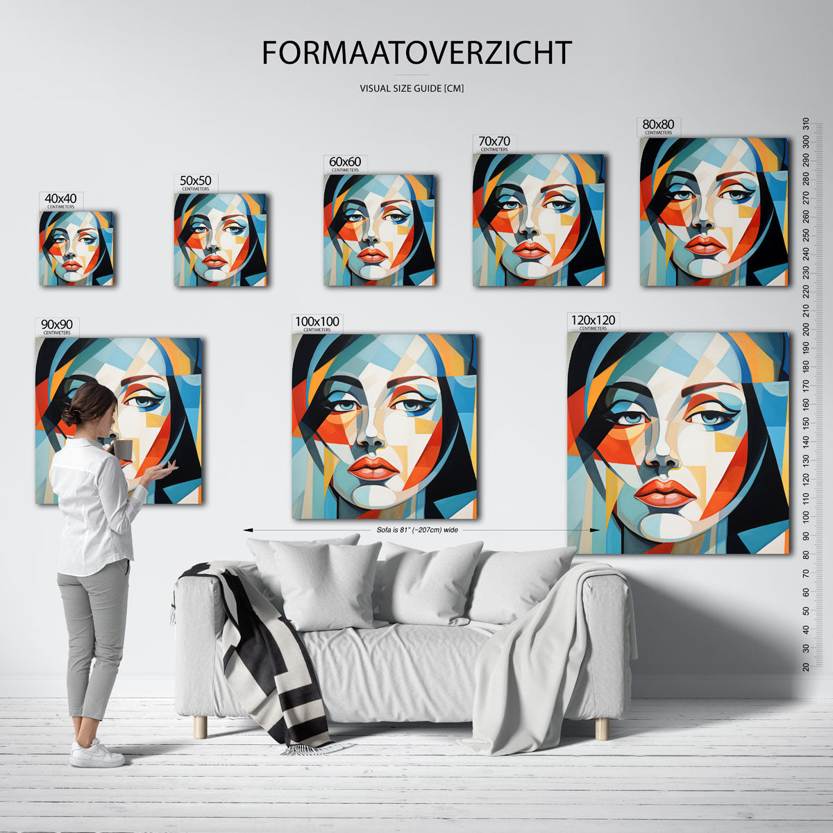 Geometrisch gezicht Poster