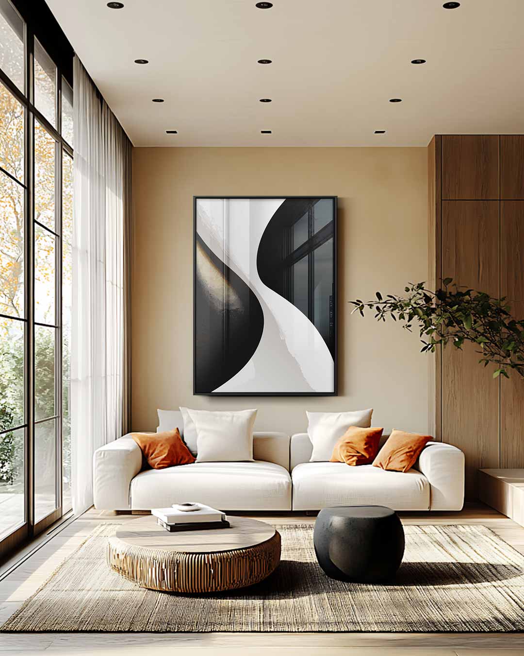 Stijlvolle Abstracte Vormen Kunstwerk-canvas-dibond-plexiglas-wanddecoratie-WallArtistic