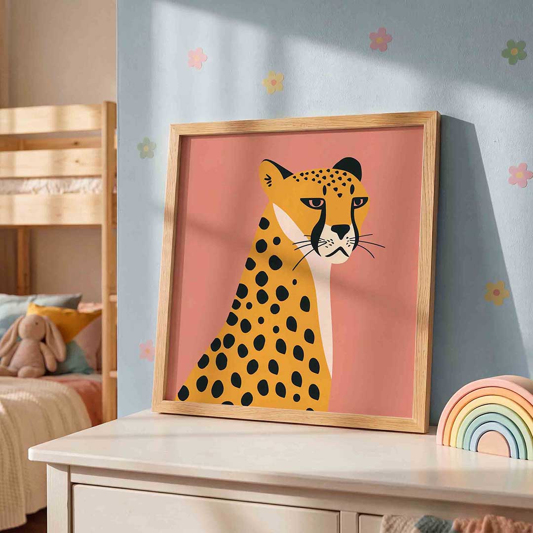 Luipaard op roze Poster