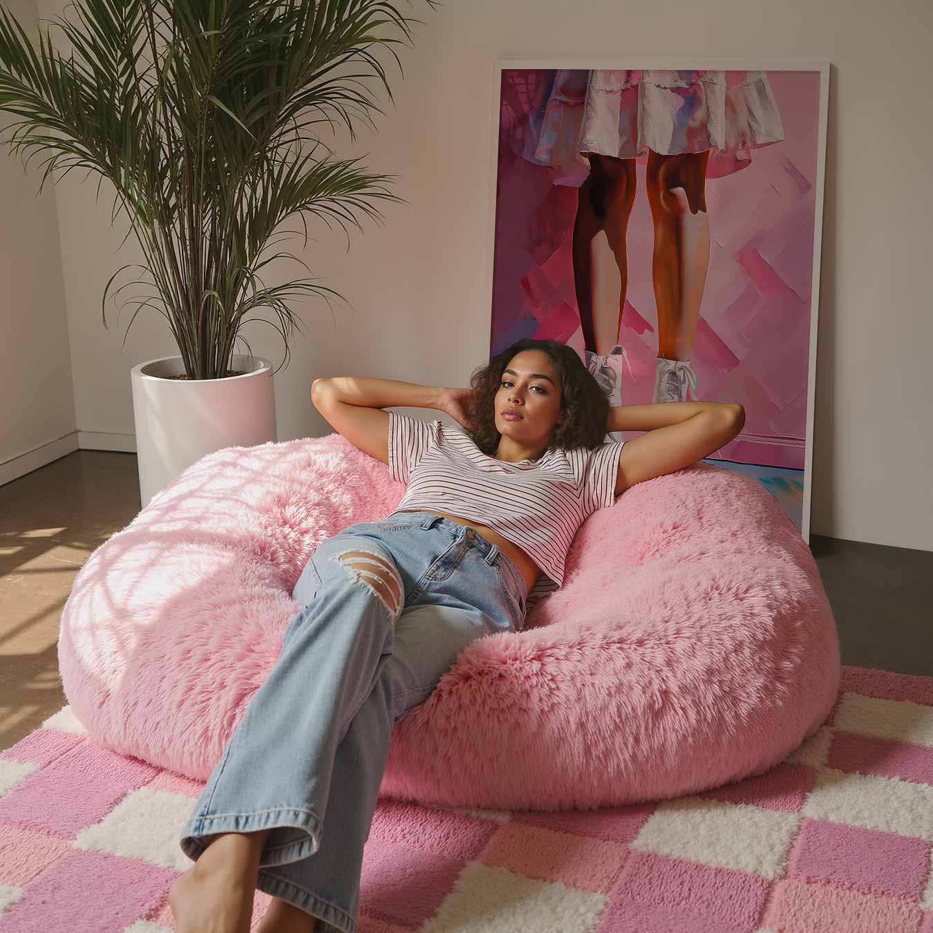 Vrouwelijke Elegantie in Roze Poster