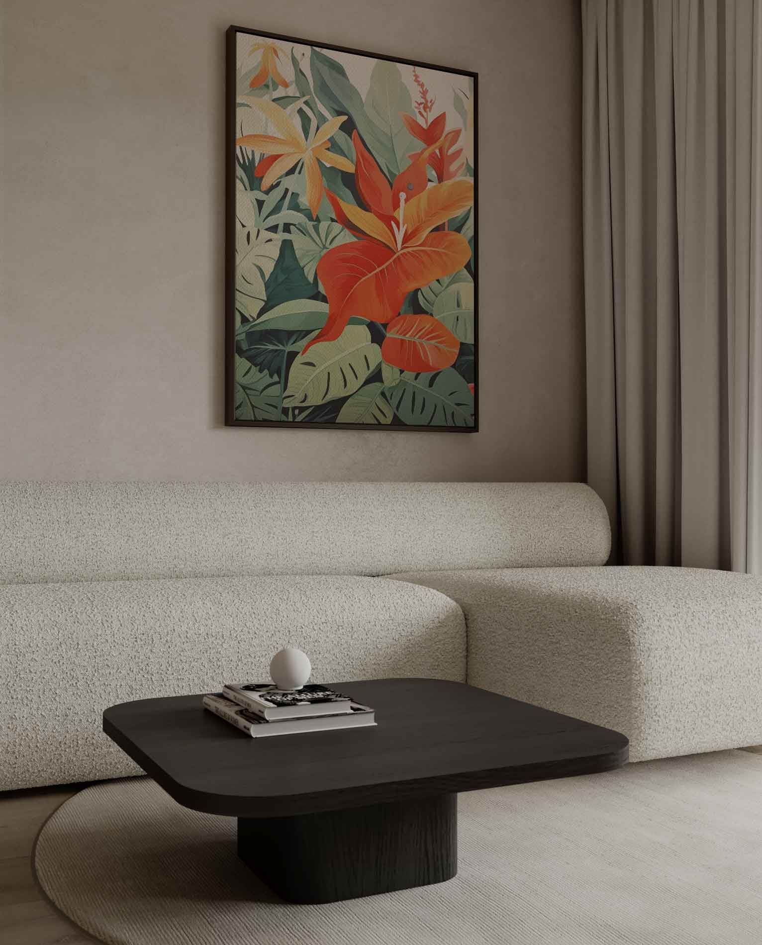 Tropische Bloemenpracht Schilderij Kunstwerk-canvas-dibond-plexiglas-wanddecoratie-WallArtistic