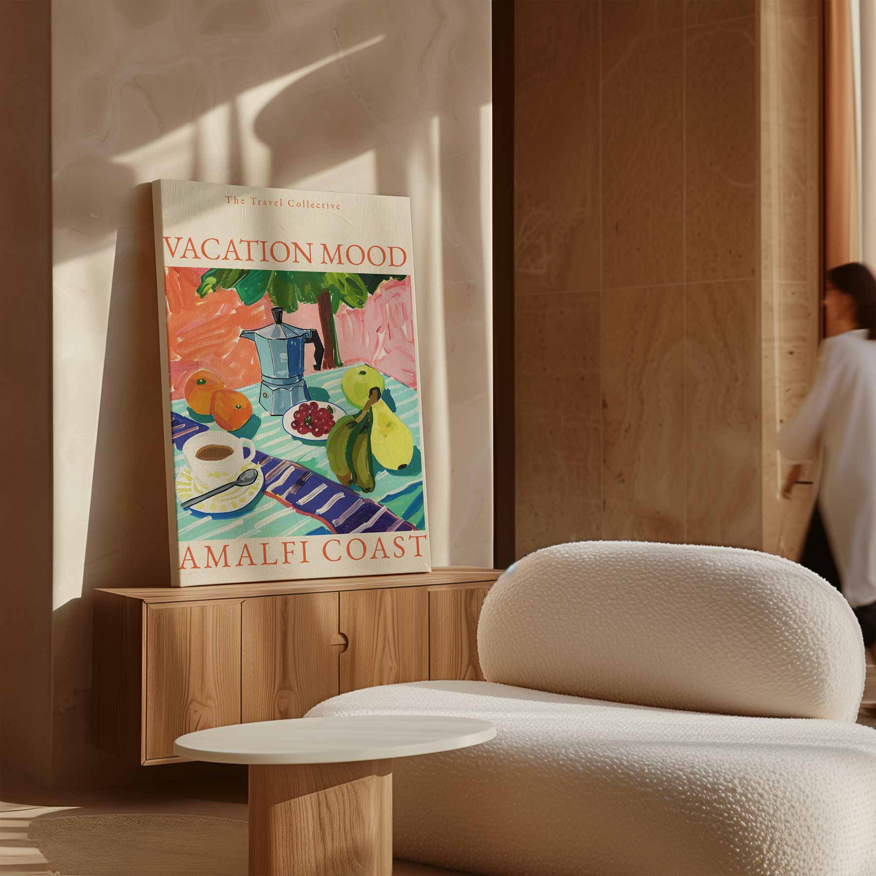 Vakantiestemming aan de Amalfikust Kunstwerk-canvas-dibond-plexiglas-wanddecoratie-WallArtistic