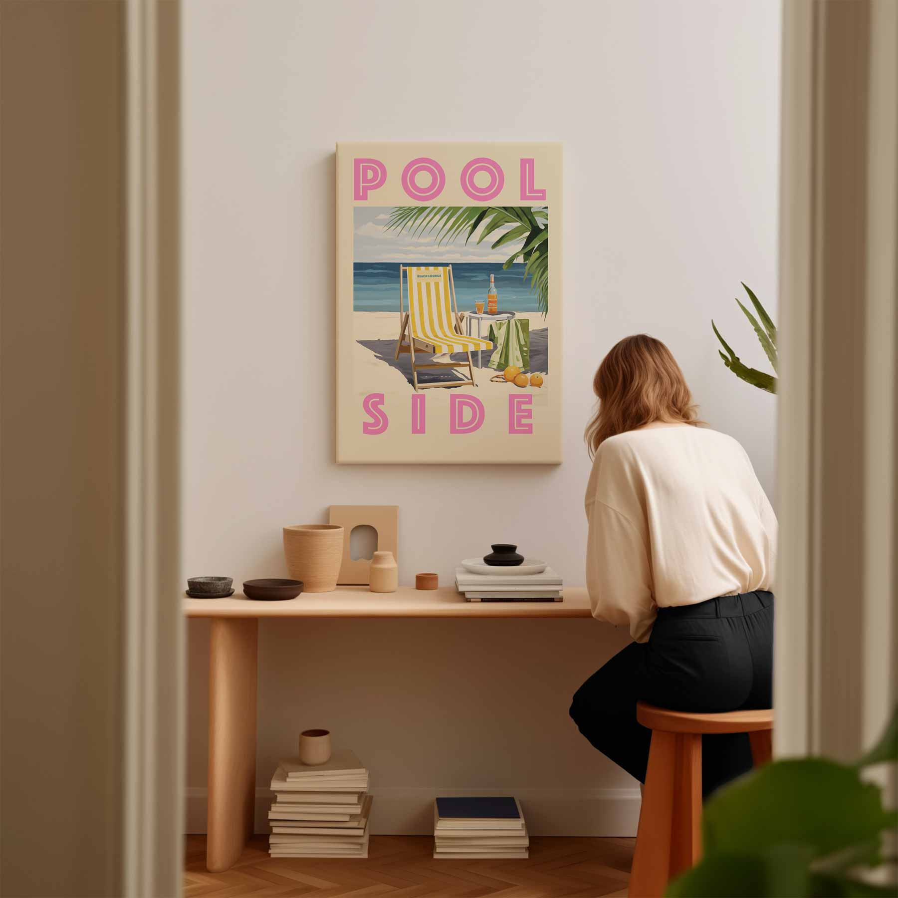 Zomerstrand Lounge Kunstwerk-canvas-dibond-plexiglas-wanddecoratie-WallArtistic