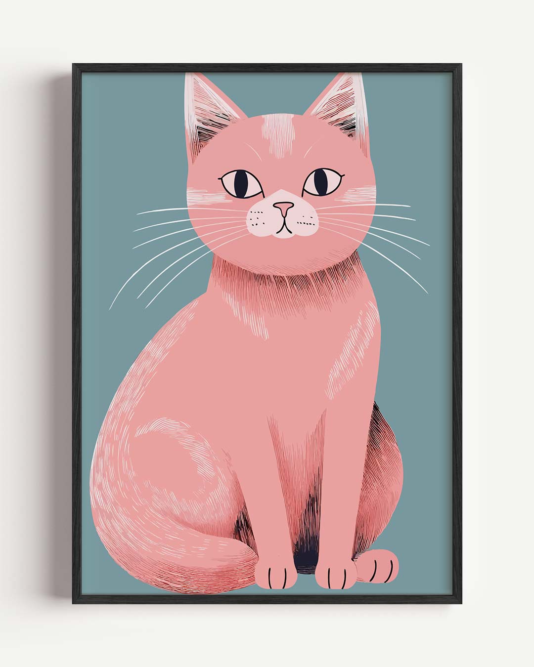 Schattige Roze Kat Poster-WallArtistic