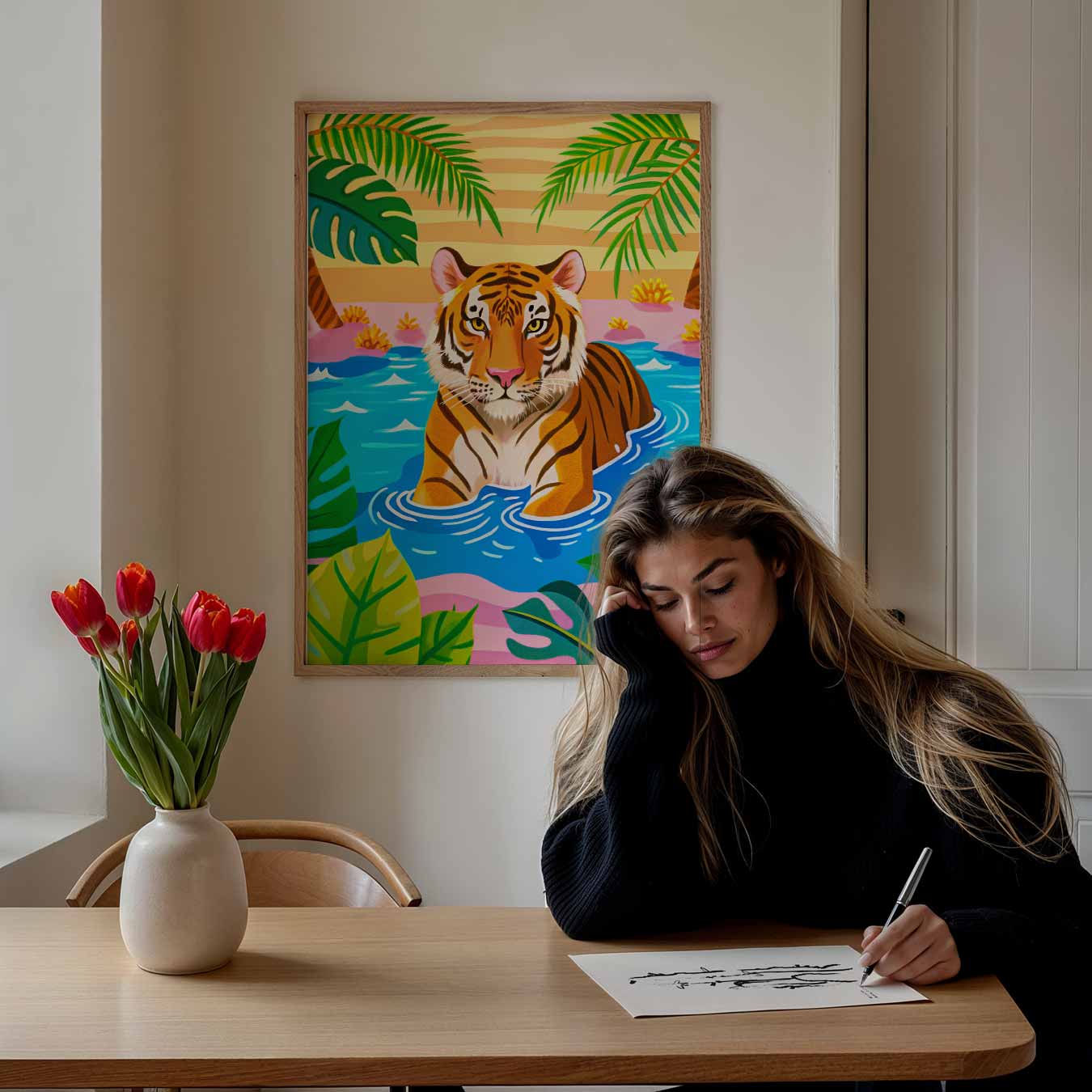 Tropische Tijger Droomposter-WallArtistic