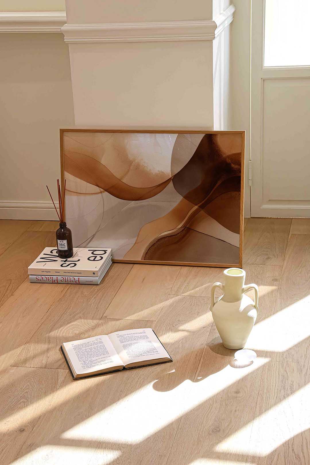 Abstracte bruine vormen Poster