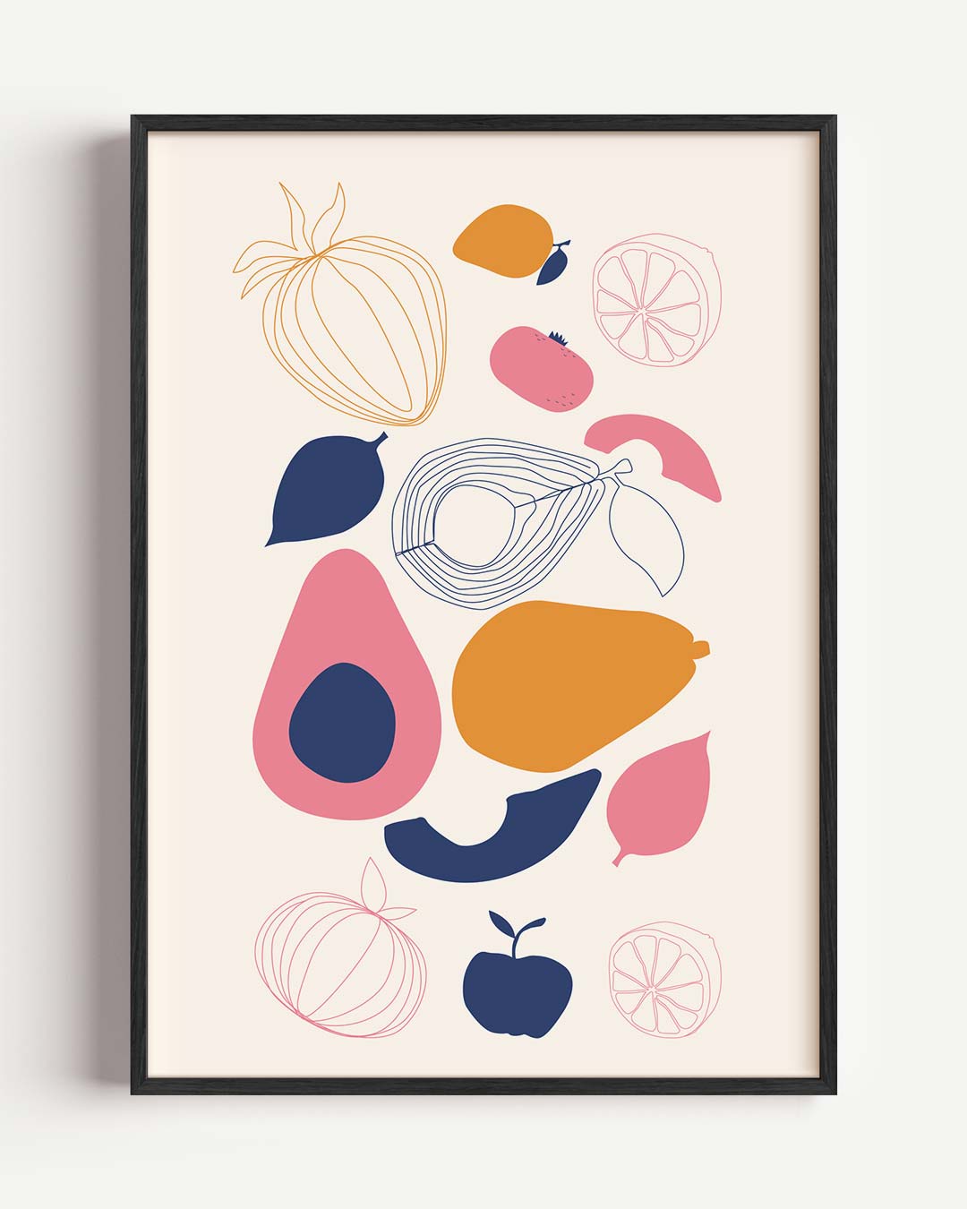 Vrolijke Fruit Illustratie Poster-WallArtistic