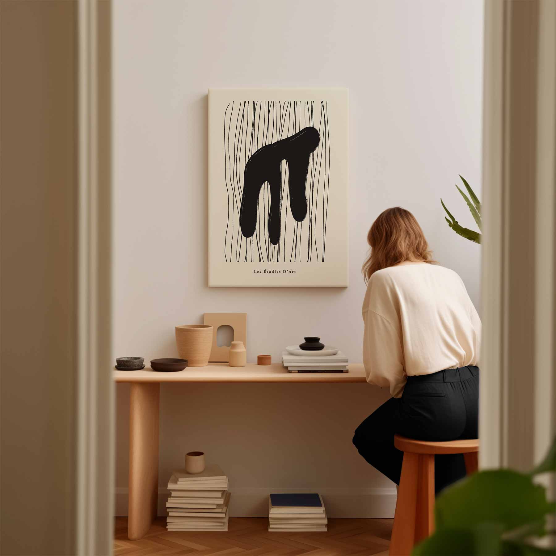 Speelse Schaduw Abstractie Kunstwerk-canvas-dibond-plexiglas-wanddecoratie-WallArtistic