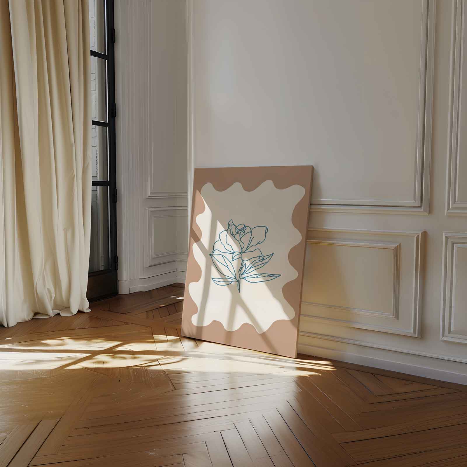 Eenvoudige Bloemenschets Kunstwerk-canvas-dibond-plexiglas-wanddecoratie-WallArtistic