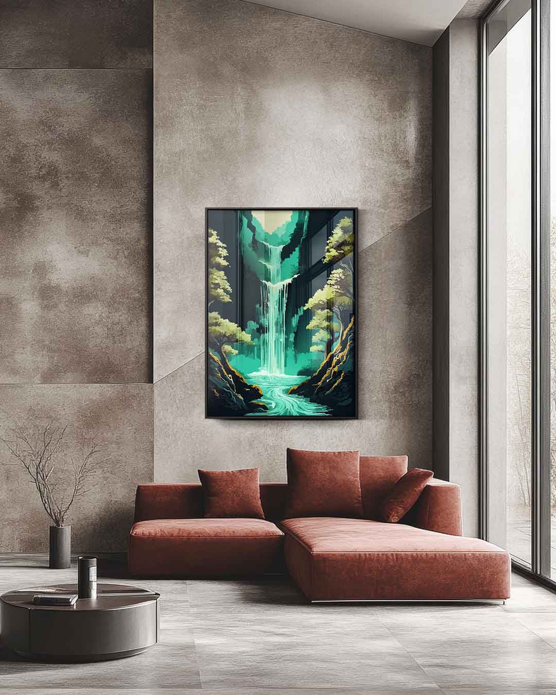 Magische Waterval Kunstwerk-canvas-dibond-plexiglas-wanddecoratie-WallArtistic